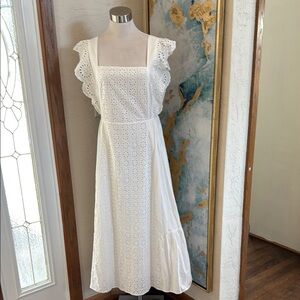 Elegant White Eyelet Dress